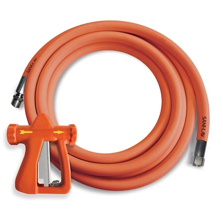 Sani-Lav Spray Nozzle with Hose, 25 ft L, Orange H253NP1