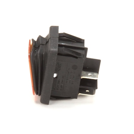 Rotisol Switch, Rocker, DPST, Lighted Orange, On/Off INTO2