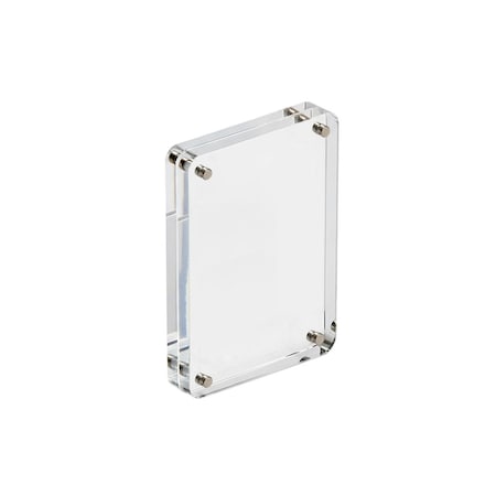 Azar Displays Acrylic Magnetic Photo Frame Block 4" x 6" Vertical/Horizontal 104433-RND-GS