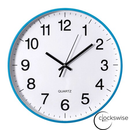 Clockswise Blue 12-In Analog Clock - Silent, Non-Ticking for Wall - Battery-Operated Perfect for Home QI004744.BL.12