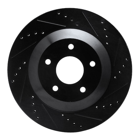 Dynamic Friction Co DFC Brake Rotor - Drilled and Slotted - Black 633-46007D