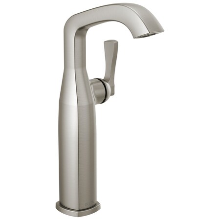 Delta Stryke Single Handle Vessel Bathroom Faucet, 6.56 in, Lumicoat Stainless 776-SS-PR-DST