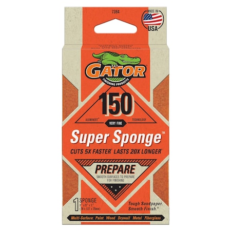 Gator Finishing AlumiNext Sandpaper Super Sponge, 150 Very Fine Grit 7364