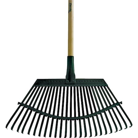 Flexrake Lawn Rake, 25 Tines, 48 in L Wood Handle 1W