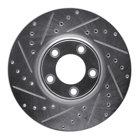 Dynamic Friction Co DFC Brake Rotor - Drilled and Slotted - Silver 631-54044L