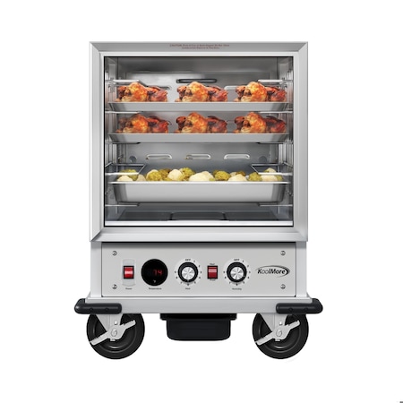 Koolmore 33 in. Commercial Half Size Non-Insulated 5-Pan Holding Cabinet with Wire Racks and Glass Door KM-CHP12-WNGL