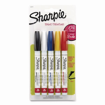 Sharpie Permanent Paint Marker, Fine Bullet Tip, Assorted Colors, 5PK 37371
