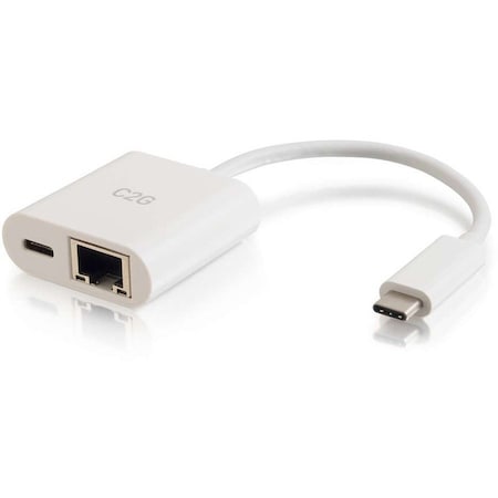 C2G USB C to Ethernet Adapter with Power Delivery - USB 3.1 Type C - 1 Port(s) - 1 - Twisted Pair 29748