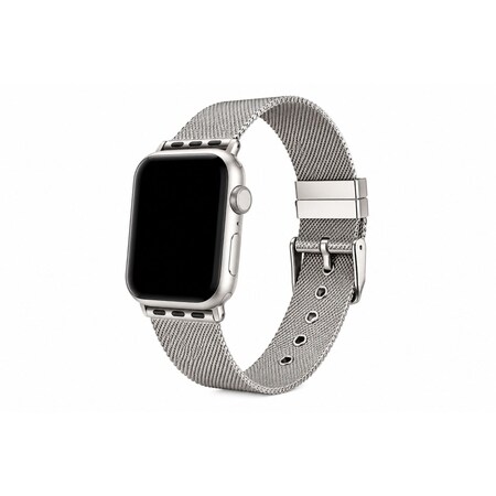 Elegani Mesh Stainless Steel Replacement Band Compatible with Apple Watch 49mm, Silver SBMST-SLV-49mm