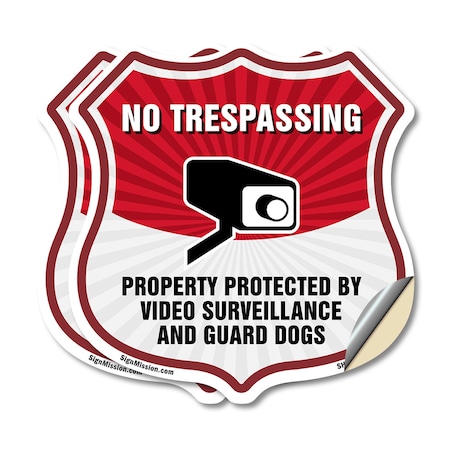 Signmission No Trespassing Shield Sign Property Prot, 12 inch X 12 inch, Vinyl Decal, 2PK SHI-D-2PACK-12-416
