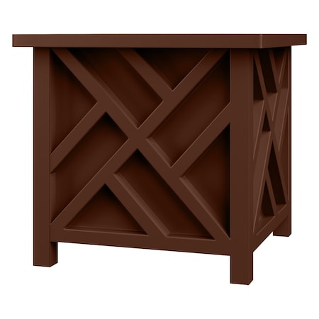 Pure Garden 2-Pack Brown Lattice Outdoor Planter Boxes for Porch, Patio or Garden Decor 50-LG1360-2