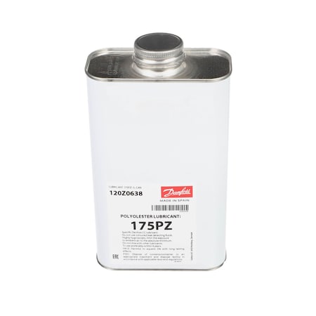 Danfoss Lubricant, 1 L, Can, POE Base, 302 Degrees F Max Op Temp, Colorless 120Z0638