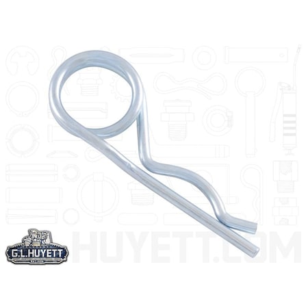 Huyett Double Loop Bridge Pin, Zinc Plated Spring Steel, 0.158 in Wire Dia x 3.550 in Length BPD-0158