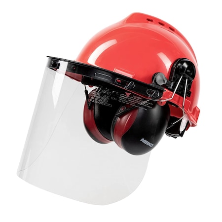 Neiko Safety Face Shields, Forestry Helmet with Shield and Earmuffs, Chainsaw Helmet with Face Shield 53889A