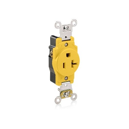 Leviton Industrial Series Heavy Duty Grade Single Receptacle, 20 Amp, 125 Volt 5361-CR