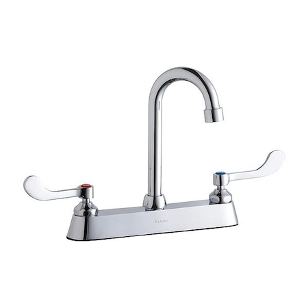Elkay Handle-Operated Faucet, Manual, Gooseneck LK810GN04T4