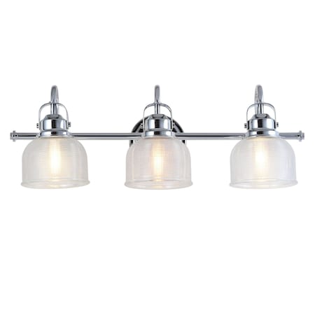 Jonathan Y Virginia 25.25" 3-Light Metal/Glass LED Vanity Light, Chrome JYL7409A