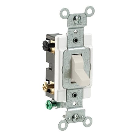 Leviton WallSwitch, 1hp, Toggle, 20A, Almond, PK10 CS420-2T
