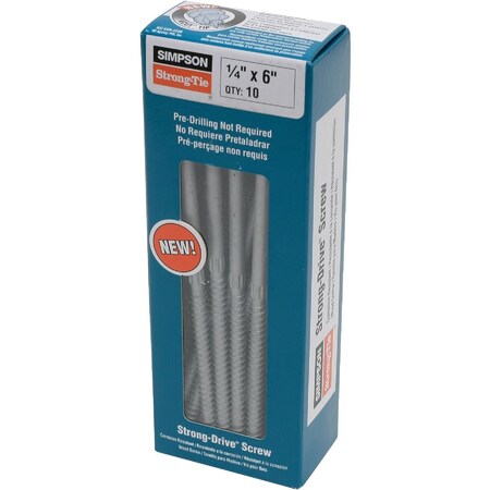 Simpson Strong-Tie Strong-Drive SDS 1/4''x6'' Hvy Dty Connector Screw, 10 Ct. SDS25600-R10