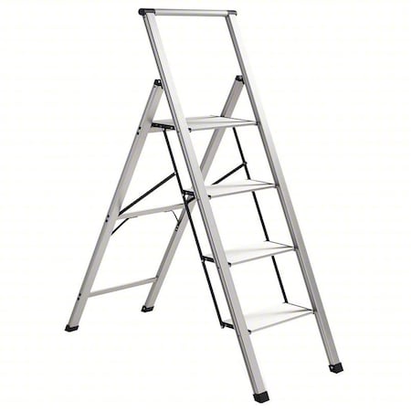 Xtend + Climb Light Step Stool, 4 Steps, 250 lb Load Capacity, 51 in Overall Height, Aluminum, Aluminum SL4H LITE