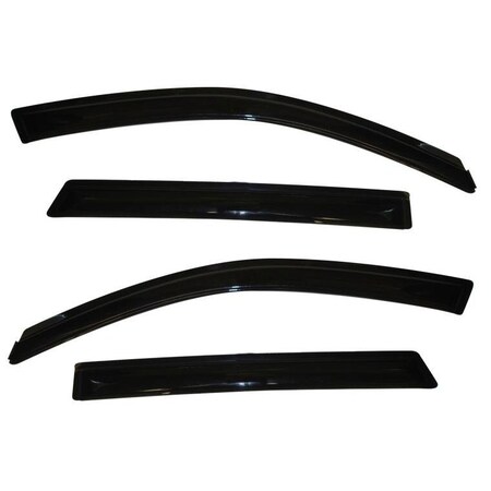 Ventshade Rainguards, Aerodynamic Design, Tape-On, Smoke, Acrylic, Set Of 4 94187