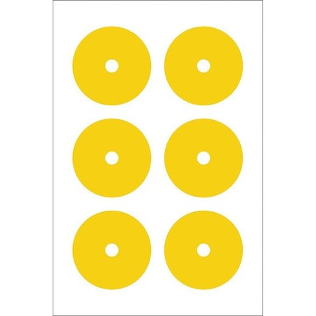 Accuform Gauge Marking Labels, 3" dia., Yellow, PK6 GML104YL