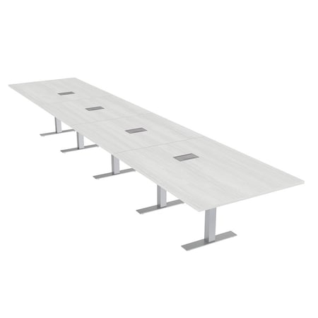 Skutchi Designs 18 Person Conference Table With Power Unit | 18' Rectangular Table | Harmony Series HAR-REC-48x216-T-WA7976-ESIL