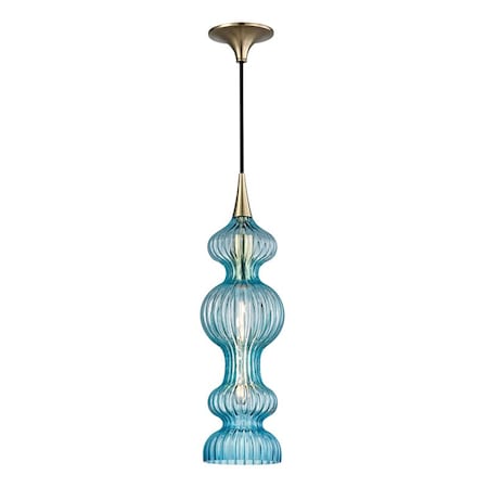 Hudson Valley Lighting Pomfret 1 Light Pendant 6 In. Aged Brass/Blue 1600-AGB-BL