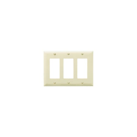 Pass & Seymour TradeMaster TP Wallplate, 4.7 in L, 3 -Gang, Nylon, Ivory TP263ICC12