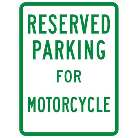 Lyle Parking Reserved For Motorcycle, 18x24, Engineer Grade, White G-10217-EG_18x24