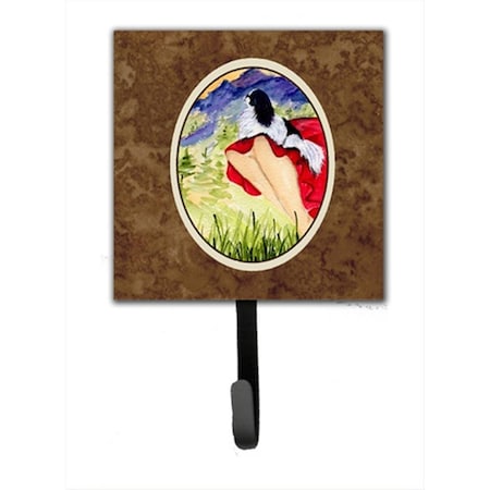 Carolines Treasures 4.25 x 6 in. Lady with Her Japanese Chin Leash Or Key Hook SS8524SH4