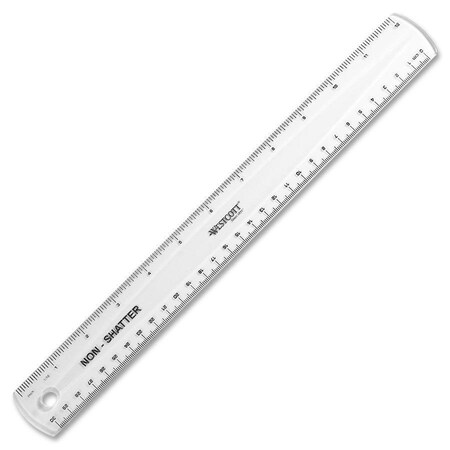 Westcott Rulers, 12" Shatterproof Ruler - Translucent 45011