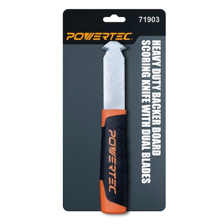 Powertec Heavy Duty Backer Board Scoring Knife, Ergonomic Grip, Dual Tungsten Carbide Blades 71903N