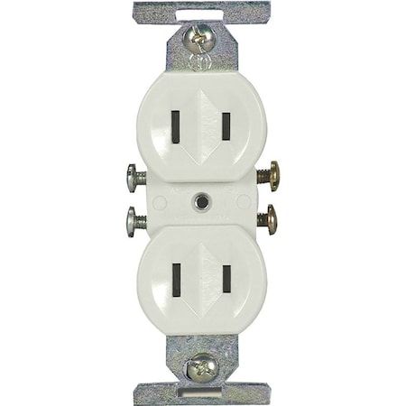 Eaton Wiring Devices Straight Blade Receptacle, 1-15R, 15 A, 125V AC, 2 Pole, 2 Wire, Flush Mount, Non-Grounded 736W-BOX