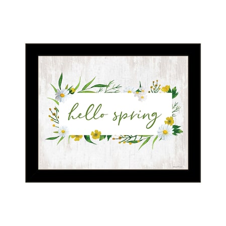 Homeroots Hello Spring Black Framed Print Wall Art 530057