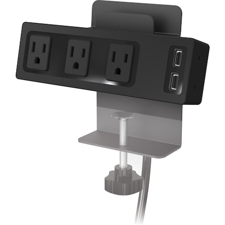 Mooreco Outlet Strip, Surge, USB, 3 5-15R, 5-15P, 10 ft., Black 66675
