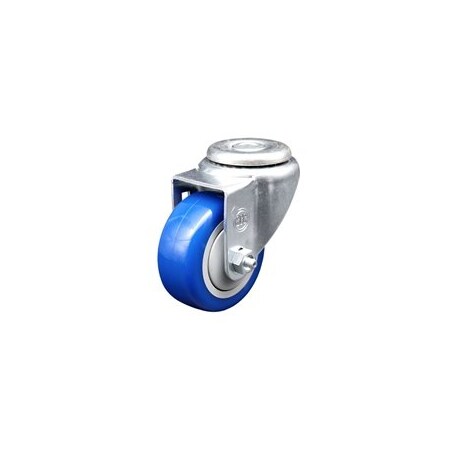 Service Caster 3 Inch SS Blue Polyurethane Wheel Swivel Bolt Hole Caster SCC-SSBH20S314-PPUB-BLUE