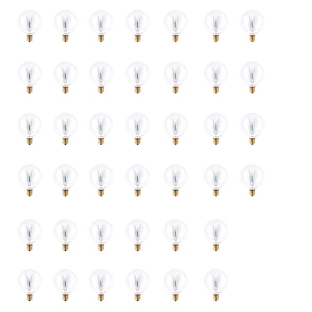 Bulbrite 15W Dimmable Clear G16.5 Incandescent Light Bulbs, Candelabra E12 Base, 2700K, 40PK 861172