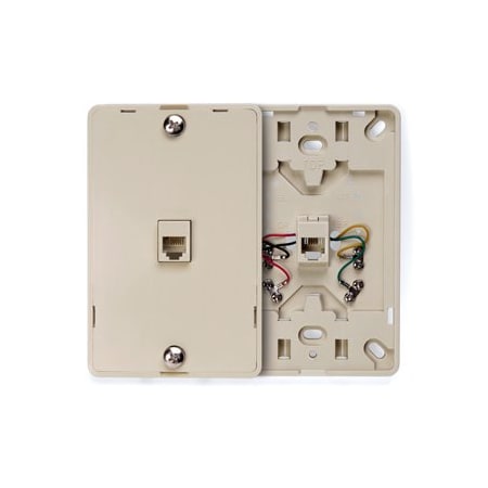 Leviton Telephone Wall Jack, Ivory 40214-I