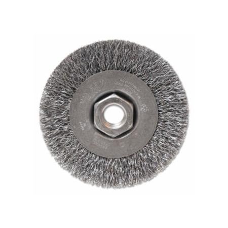 Anchor Brand Light Duty Crimped Wheel Brush, 4 in dia x 1/2 in W, 0.014 Carbon Steel Wire, 14000 RPM 102-BW-450