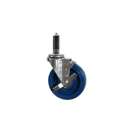 Service Caster 5'' SS Solid Poly Swivel 7/8'' Expanding Stem Caster with Brake SCC-SSEX20S514-SPUS-TLB-78