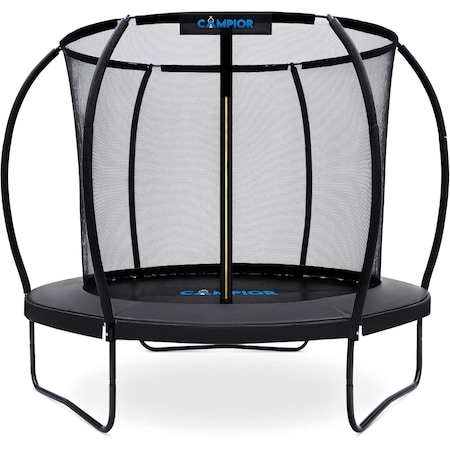 Campior Pumpkin 8ft Trampoline for Kids and Adults, Outdoor with Basketball Hoop, Heavy Duty, Black RMTRMP88
