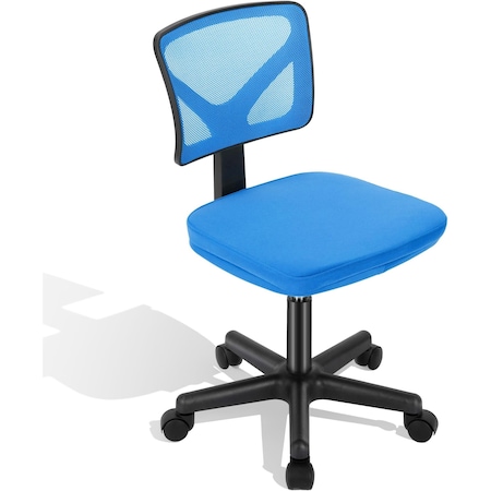 Simple Deluxe Armless Small Home Office Desk Chair, Ergonomic Low Back Computer Chair, Adjustable Rolling Swivel 3A88FNCHAIRC2077BU01