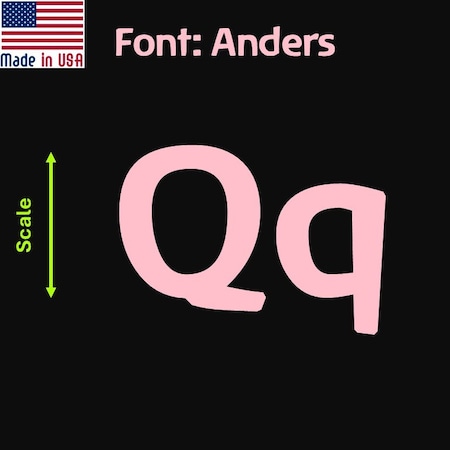 Aacc Self-Adhesive Vinyl Letter: Q, Scale: 40 cm. Color: Pink Font: Anders by, 4PK AACC-Anders-UQ-Pink-M40x4