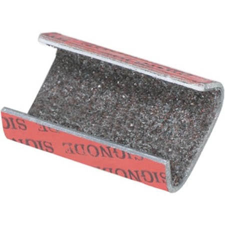 Partners Brand Signode Sandpaper Open/Snap On Metal Poly Strapping Seal, 1/2", PK1000 PS12SAND