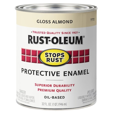Rust-Oleum Rust Prevenative Paint, Gloss, Almond, 1 qt. 7770502