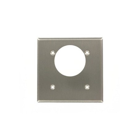 Leviton Receptacle Wallplate, Standard Size, Gang 2, Brushed Stainless Steel 84022