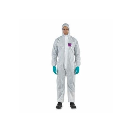 Alphatec 1500 Stitched Model 101 Breathable Coveralls, White, Hooded, 3X-Large, 25PK 012-WH15-S-92-101-07