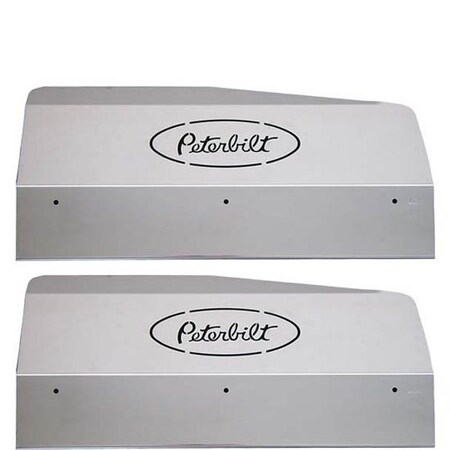 Replacement For Peterbilt 379 Year 1998 Stainless Steel Fender Shields W/ Peterbilt Logo