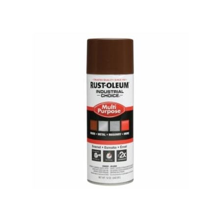 Rust-Oleum Industrial Choice 1600 System Enamel Aerosols, 12 oz, Leather Brown, High-Gloss, 6PK 647-1674830
